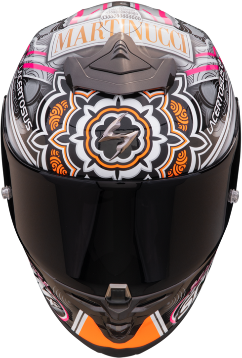 Scorpion EXO-R1 Evo Air FIM Aron Canet Replica Racing Helmet - Black/Pink
