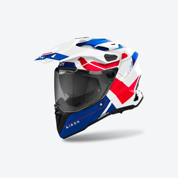 Airoh 2024 Commander 2 Reveal Helmet - Blue/Red — Motorcycle Helmets (image 1 of 3)