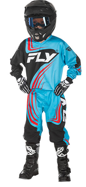 Fly Racing 2025 Youth F-16 Pants - Cyan/Black/Red