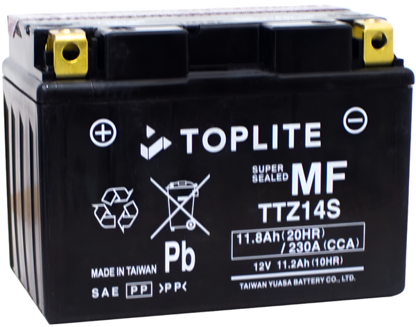 Toplite Motorcycle Battery - TTZ14S(W)