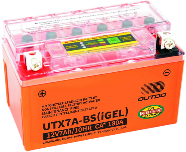 OUTDO iGEL Maintenance Free Motorcycle Battery - UTX7A-BS