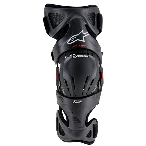 Alpinestars Fluid Tech Carbon (Right) Knee Brace - Anthracite/Red/White (SOLD AS SINGLE UNIT)