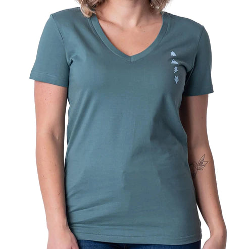 Fox Racing Ladies Raised From Dirt V-Neck Short-Sleeve T-Shirt - Gunmetal