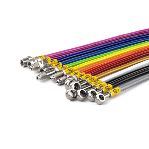 HEL Performance Yamaha YZF-R6 (2006-2016) Full Length Race Braided Brake Line Hose Kit - Black Hose/Stainless Steel Banjo
