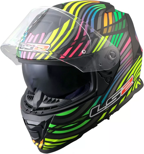 LS2 FF800 Storm II Power Helmet - Black/Rainbow Matt