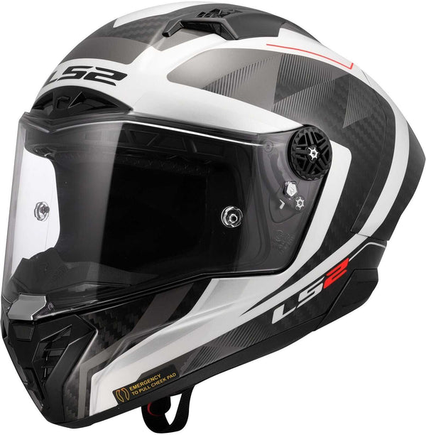LS2 FF805 Thunder Carbon GP Aero Raute Helmet - White/Grey Gloss — Motorcycle Helmets (image 1 of 8)