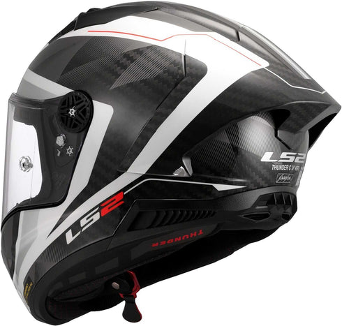 LS2 FF805 Thunder Carbon GP Aero Raute Helmet - White/Grey Gloss