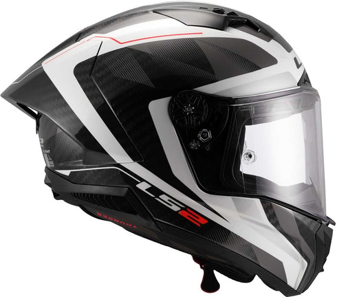 LS2 FF805 Thunder Carbon GP Aero Raute Helmet - White/Grey Gloss