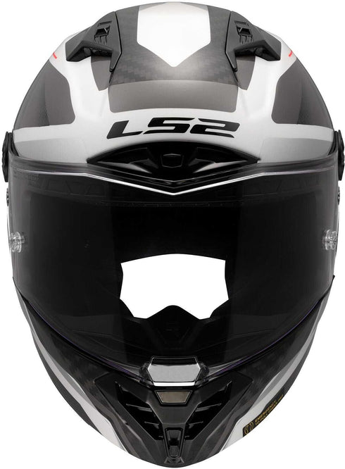 LS2 FF805 Thunder Carbon GP Aero Raute Helmet - White/Grey Gloss