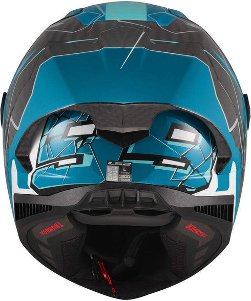 LS2 FF805 Thunder Carbon GP Aero Adrián Huertas Replica Helmet - Blue/White/Black Gloss