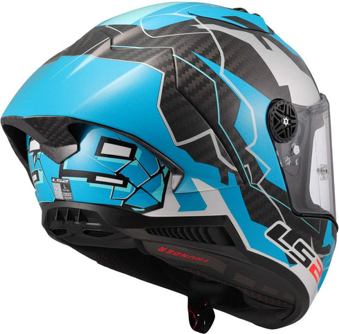 LS2 FF805 Thunder Carbon GP Aero Adrián Huertas Replica Helmet - Blue/White/Black Gloss