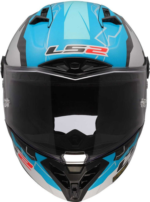 LS2 FF805 Thunder Carbon GP Aero Adrián Huertas Replica Helmet - Blue/White/Black Gloss
