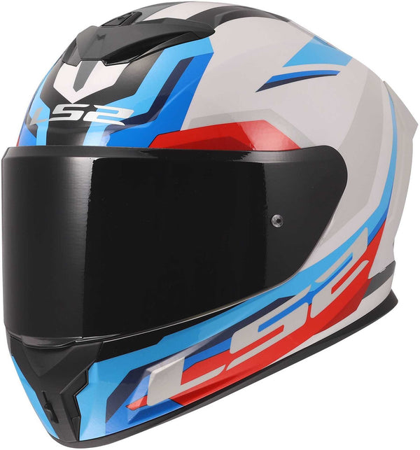LS2 FF820 Rapid III Hyper Helmet - White/Blue/Red Gloss — Motorcycle Helmets (image 1 of 7)