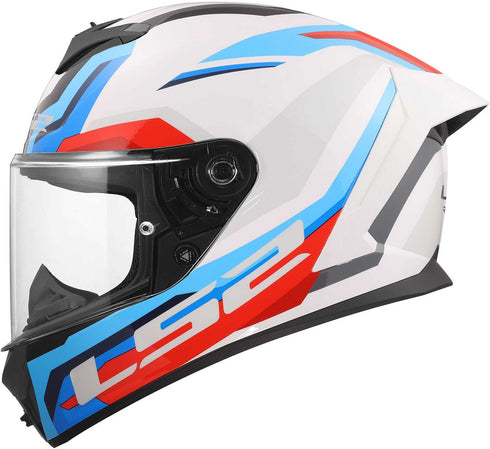 LS2 FF820 Rapid III Hyper Helmet - White/Blue/Red Gloss