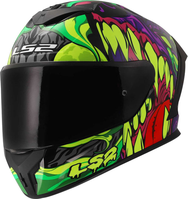 LS2 FF820 Rapid III Lycant Helmet - Purple/Green Gloss — Motorcycle Helmets (image 1 of 10)