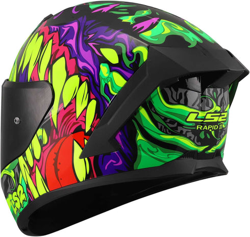 LS2 FF820 Rapid III Lycant Helmet - Purple/Green Gloss