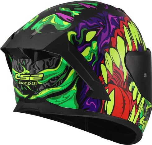 LS2 FF820 Rapid III Lycant Helmet - Purple/Green Gloss