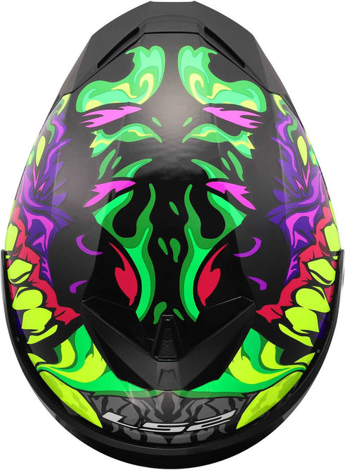 LS2 FF820 Rapid III Lycant Helmet - Purple/Green Gloss