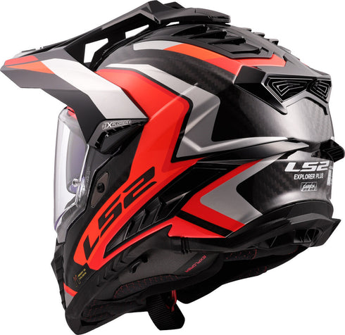 LS2 MX701 Explorer Carbon Frontier II Helmet - Orange — Motorcycle Helmets (image 3 of 8)