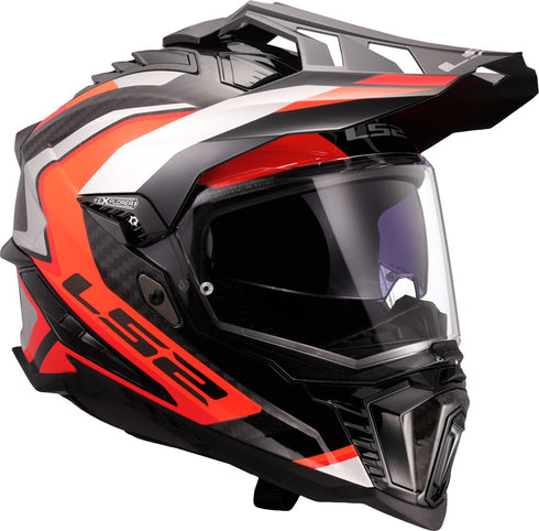 LS2 MX701 Explorer Carbon Frontier II Helmet - Orange — Motorcycle Helmets (image 7 of 8)