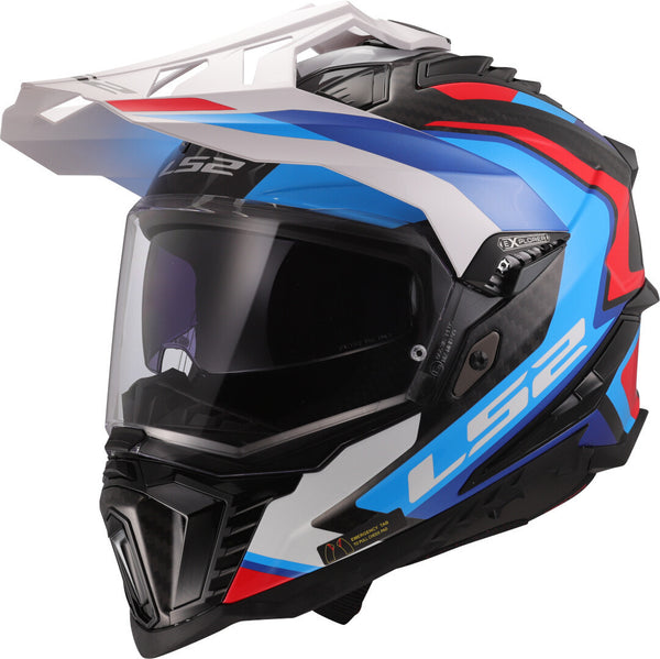 LS2 MX701 Explorer Carbon Frontier II Helmet - White/Blue