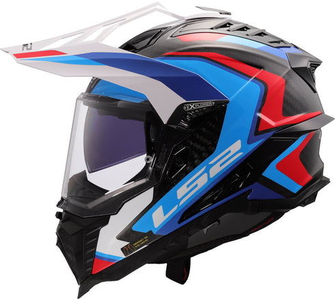 LS2 MX701 Explorer Carbon Frontier II Helmet - White/Blue