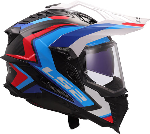 LS2 MX701 Explorer Carbon Frontier II Helmet - White/Blue