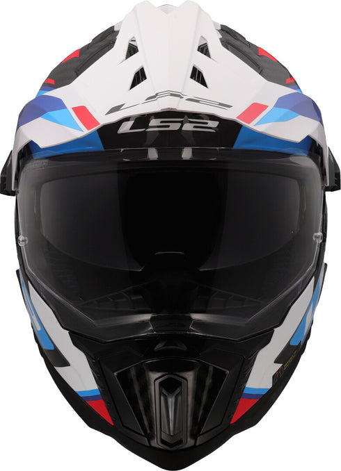 LS2 MX701 Explorer Carbon Frontier II Helmet - White/Blue