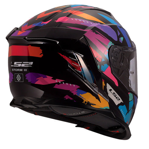 LS2 FF818 Storm III Kaos Helmet - Black/Purple/Blue