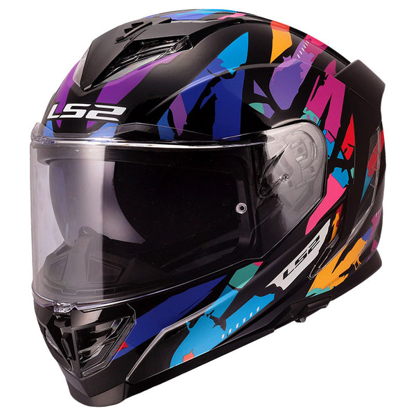LS2 FF818 Storm III Kaos Helmet - Black/Purple/Blue