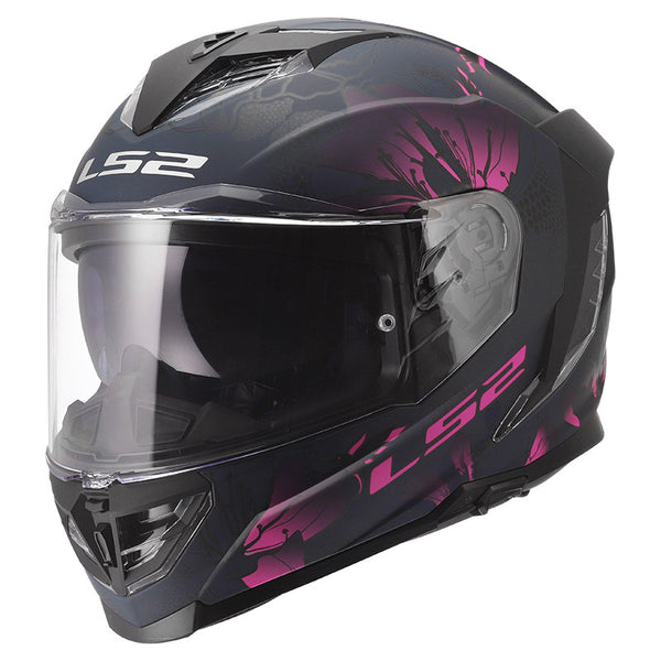 LS2 FF818 Storm III Burst Helmet - Black/Pink Matt