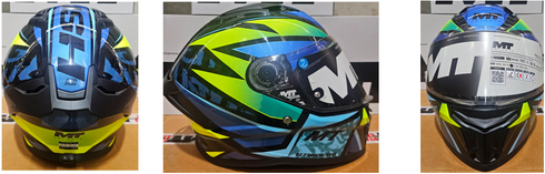 MT Helmets Stinger 2 Rush Helmet - B13 (Blue/Green)