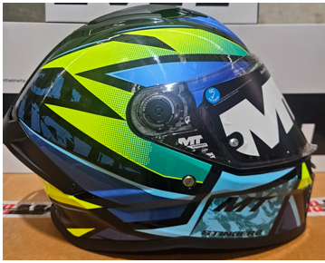MT Helmets Stinger 2 Rush Helmet - B13 (Blue/Green)