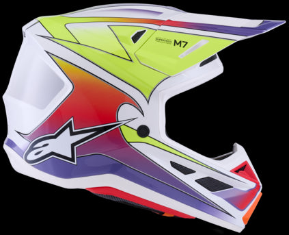 Alpinestars Supertech M7 Fuse Helmet - White/Yellow/Purple ECE06