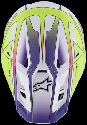 Alpinestars Supertech M7 Fuse Helmet - White/Yellow/Purple ECE06
