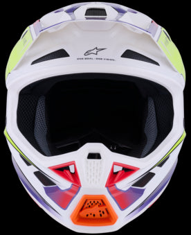 Alpinestars Supertech M7 Fuse Helmet - White/Yellow/Purple ECE06