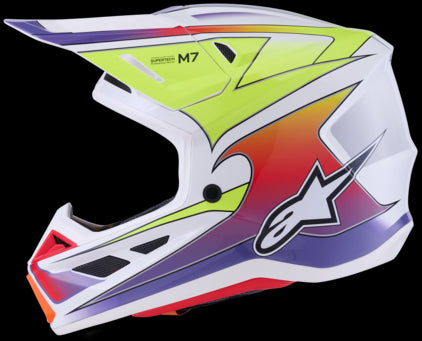 Alpinestars Supertech M7 Fuse Helmet - White/Yellow/Purple ECE06
