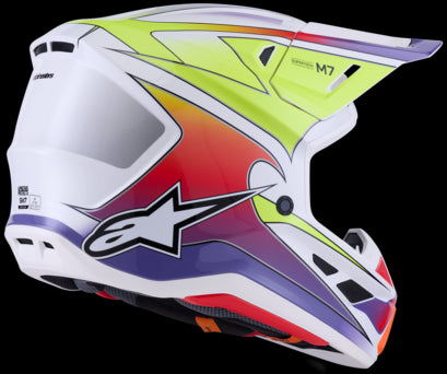 Alpinestars Supertech M7 Fuse Helmet - White/Yellow/Purple ECE06
