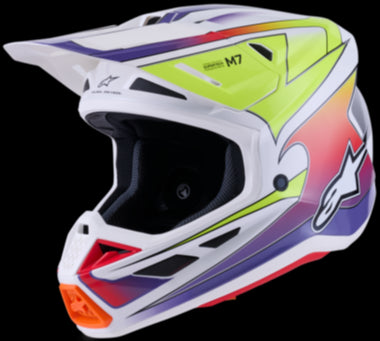 Alpinestars Supertech M7 Fuse Helmet - White/Yellow/Purple ECE06