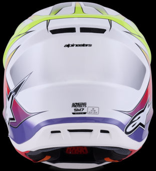 Alpinestars Supertech M7 Fuse Helmet - White/Yellow/Purple ECE06