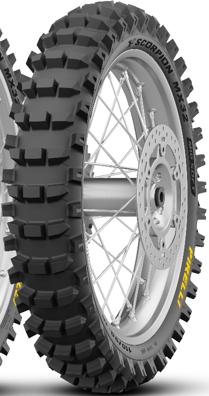 Pirelli Scorpion MX32 Mid Soft Rear Tyre - 110/90-19 (62M) — Tyres (image 1 of 3)
