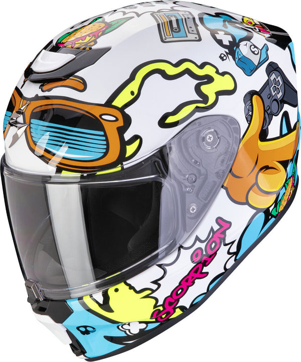 Scorpion Youth EXO-JNR Air Fun Helmet - White/Blue — Motorcycle Helmets (image 1 of 8)