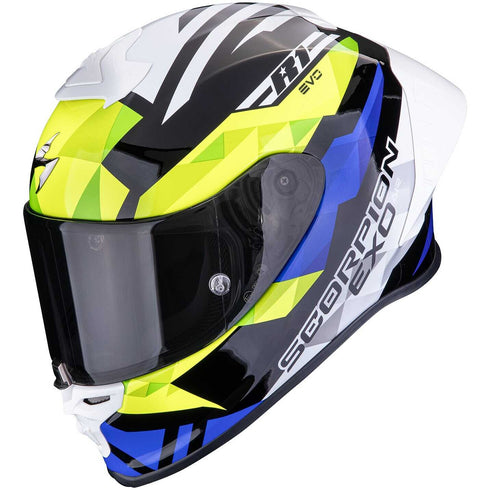 Scorpion EXO-R1 Evo II Air Valere Helmet - Black/Blue/Neon Yellow