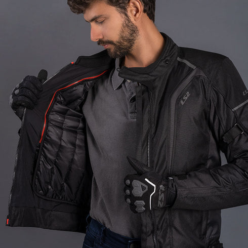 LS2 Mens Sepang Jacket - Black/Dark Grey