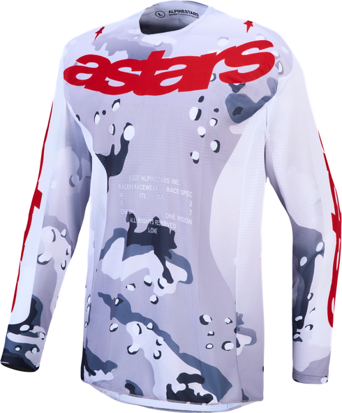 Alpinestars 2027 Racer Air Lone Jersey - Grey Camo/White/Fire Red