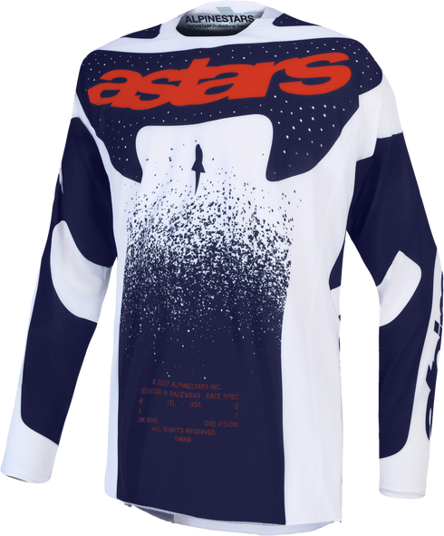 Alpinestars 2027 Techstar Swan Jersey - Light Lilac/Dark Grey/Red Fluo