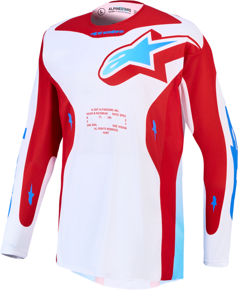 Alpinestars 2027 Racer Hunt Jersey - White/Fire Red/Ucla Blue