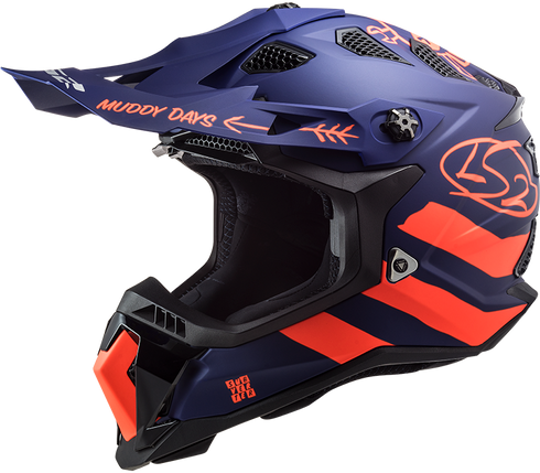 LS2 MX700 Subverter Evo Cargo Helmet - Blue/Orange Fluo Matt