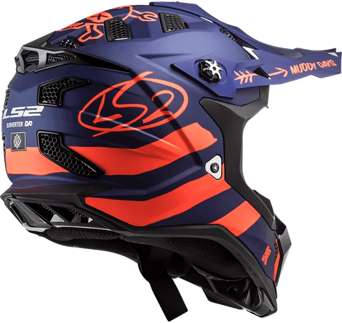 LS2 MX700 Subverter Evo Cargo Helmet - Blue/Orange Fluo Matt