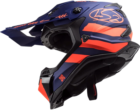 LS2 MX700 Subverter Evo Cargo Helmet - Blue/Orange Fluo Matt